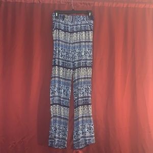 Forever21 blue foral flare pants
